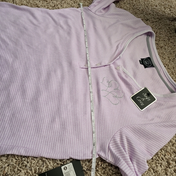 NWT Laura Ashley Lilac Stripe Long Sleeve Top - Medium - Picture 4 of 8